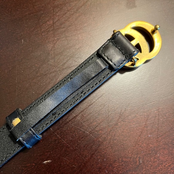 Gucci Thin Leather Belt (Waist Size 27"-31") with Dust Bag - Picture 6 of 8